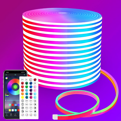 15M Neon LED Strip App Steuerung mit Fernbedienung IP65 Wasserdichte Flexible Ne