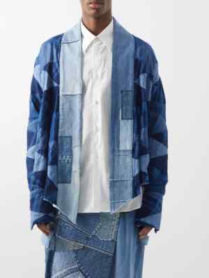 GREG LAUREN Patchwork upcycled denim jacket Overshirt GREG LAUREN Patchwork upcycled denim jacket Overshirt