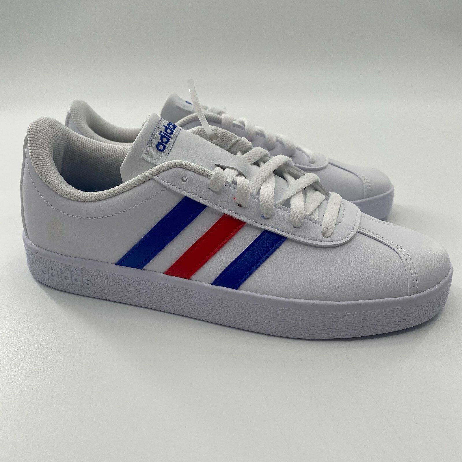 Adidas Originals VL Court 2.0 K Sneakers US Youth 3 White/Red/Blue Stripe  FY7170 194813811684 | eBay