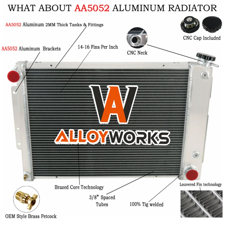 Комплекты вентиляторов плащаницы радиатора 4 ряда для 67–69 Chevy Camaro Pontiac Firebird Big Block - Изображение 4 из 4