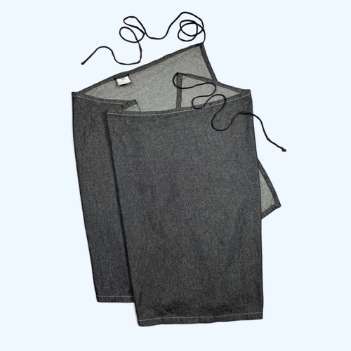 Ann Demeulemeester Cotton Towel Double layered wrap dark gray skirt size 36