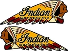 #p617m (2) 8" Indian War Bonnet Motorcycle  Decal Sticker LAMINATED