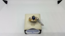 ANELLO DONNA VINTAGE ORO 18KT CON ZAFFIRO E DIAMANTI (3055) FONDO DI MAGAZZINO