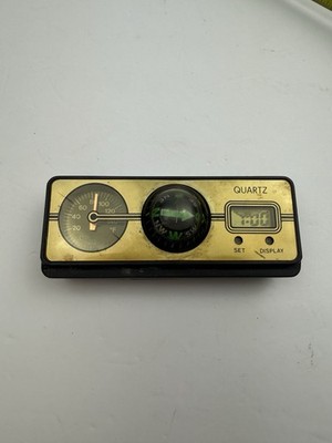 Vintage NOS Advance Quartz Digital Clock, Thermometer, Compass Set New Battery