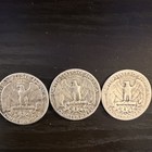 Lot of 3 Silver Washington Quarter Dollar Coins 25C Eagle Reverse Circulated — photo 2