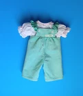 HTF Vtg Cabbage Doll Aqua Corduroy Overalls & White Blouse TLC Clothes