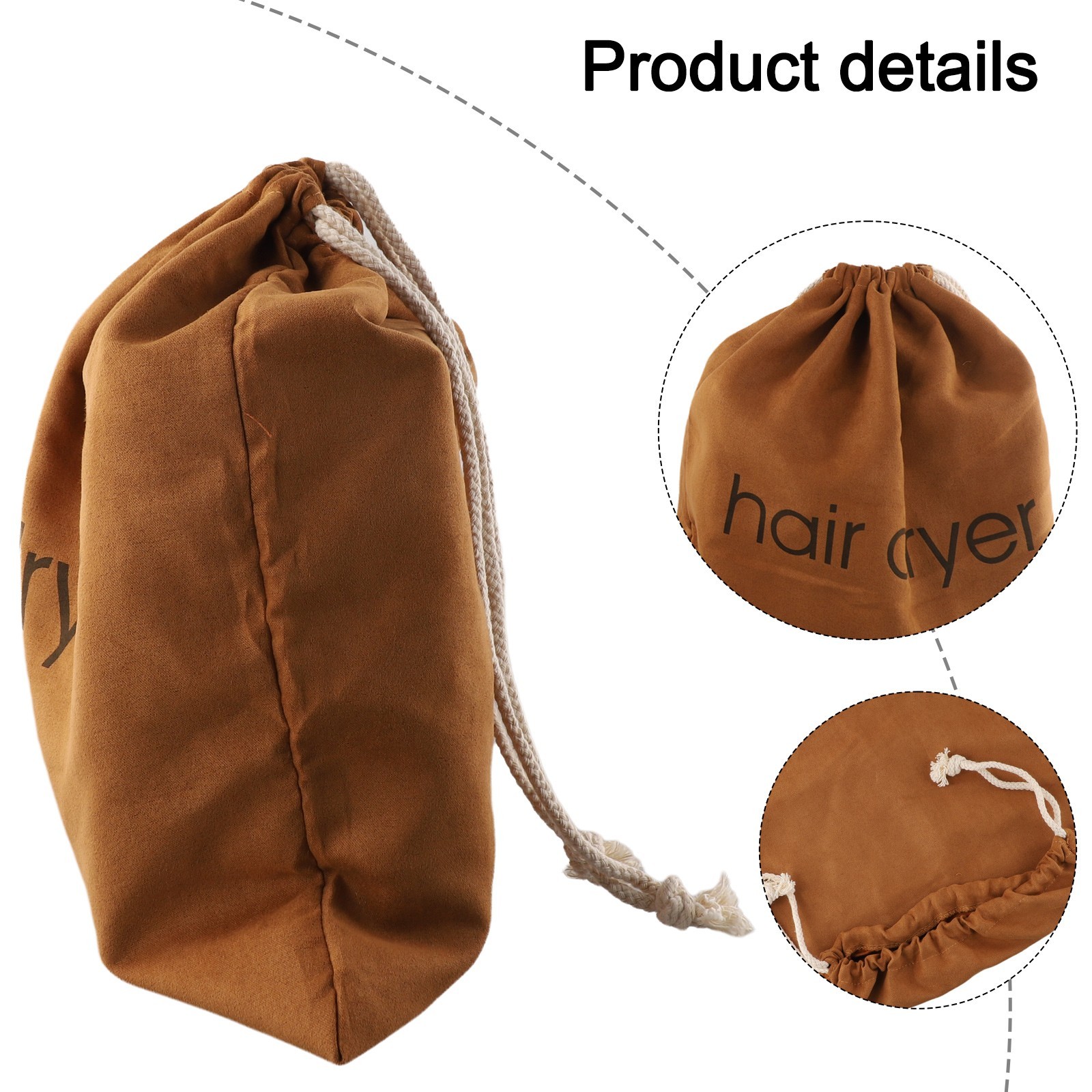 Compact Hair Tools Storage Bags 2 Pack with Drawstring for Travel and Home Use
