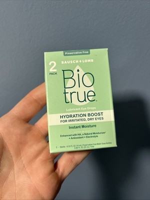 BIOTRUE HYDRATION BOOST DRY EYE DROPS  2 pack 2  0.33OZ bottles included