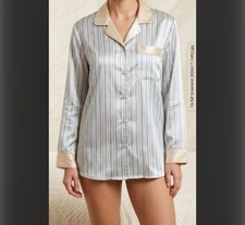 Vintage Women's Satin Pajama Shirt Size Medium Brand: Ocean Blu FAIR Condition
