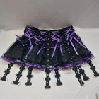 Hell Bunny Gothic/Punk Mini Skirt Garter Straps, Black Purple Alt Emo Size 16