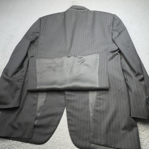 Canali Suit Jacket Mens 44 Pinstripe Italian Wool Blazer Sport Coat Pin Striped - Picture 13 of 16
