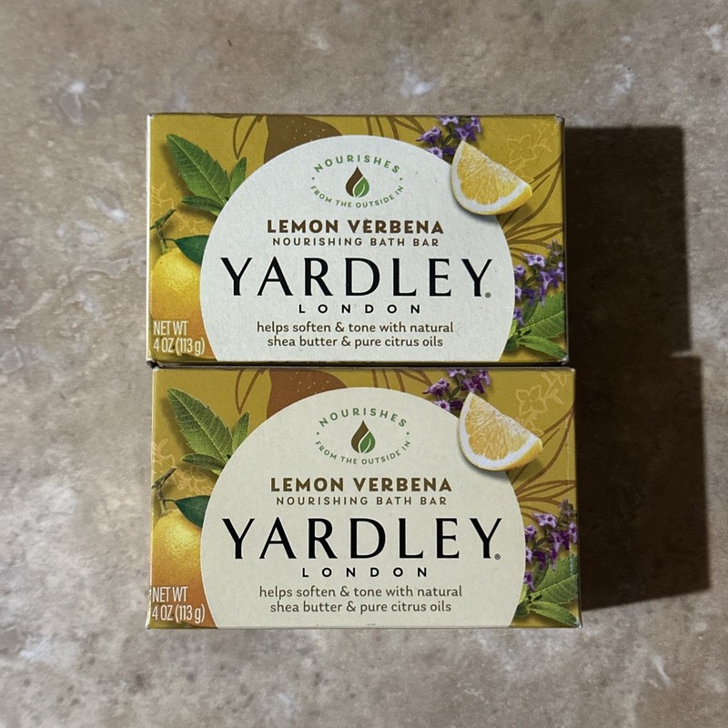 Yardley London Lemon Verbena Naturally Moisturizing Bath Bar,(2 pack) 4 oz each