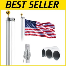 Extra Thick 20FT Aluminum Outdoor Flag Pole Kit - Simple Setup for All Occasions