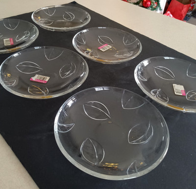 Cristal D'Arques Salad Plates Durand Botanic Luminarc France Set 6 Dinnerware