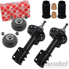 2x GASDRUCK STOßDÄMPFER + FEBI DOMLAGER VORNE passend für FIAT GRANDE PUNTO 199