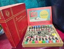 VINTAGE GE NOMA 20 Mazda Lamps Christmas Lights NO 3420 C 7 1/2 Bulbs