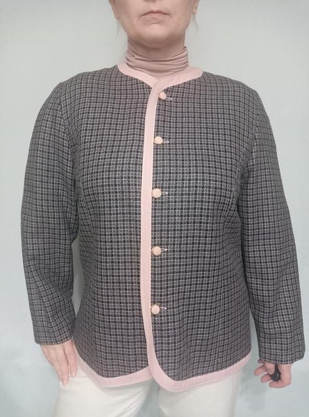 Women Peter Hahn Blazer Grey Wool 44 / XXL / 52 #C7YQ