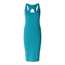 Lululemon Go For It Open Back Dress Blue Cotton Midi Women's Size 10 Athleisure