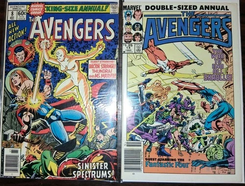 2 Vintage Bronze Age Marvel The Avengers Annual Comic Book Lot