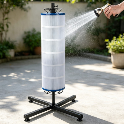 Filter Cleaning Stand Cleaner for 3, 4 or 6 Inch Swimming Pool with Nozzle