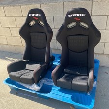 Pair 2 Bride Black Seats Low Max Carbon Fiber Jdm Recliner Bucket Seat