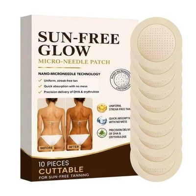 Sun-Free Glow Micro-Needle Tanning Patch   Face & Body, Streak-Free Tan