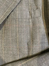 DAKS London New York Wool Blazer Sport Coat Gray Stripe  Size 44 Excellent Cond