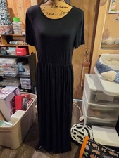 Amazon Essentials Women's Black Short Sleeve Maxi Dress Size Large