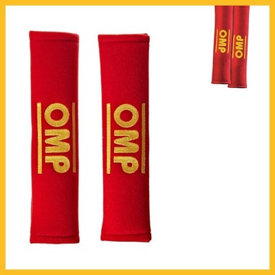 OMP (DB/450/R) Racing Seat Belt Harness Pad, Red, 2''