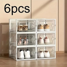 6/12 Thick Transparent Shoe Boxes with Lids, Shoe Storage and Organizing Boxes,