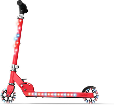 Jupiter Kids 2-Wheel Light-Up Kick Scooter, LED Lights on Handlebar, Stem, Wheel