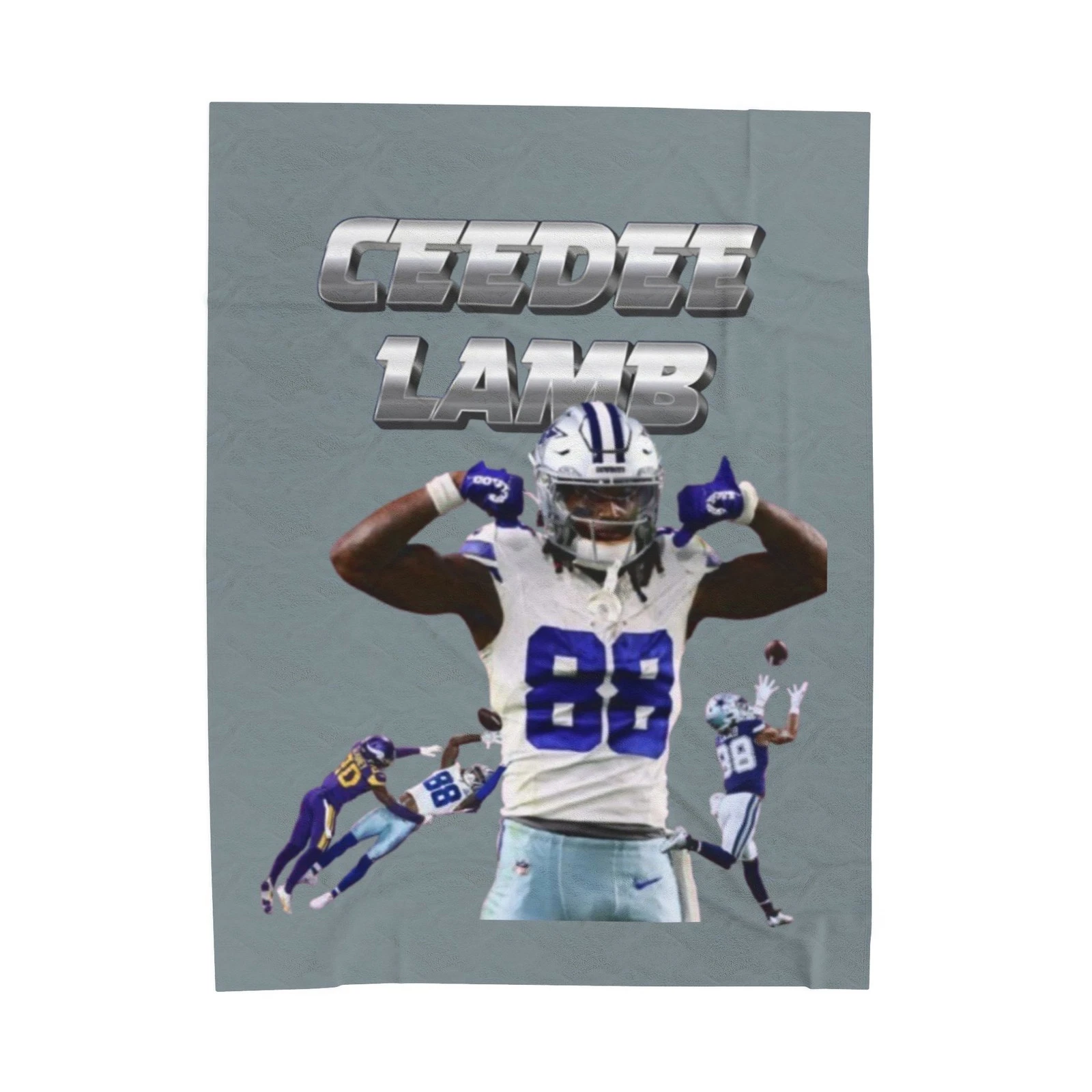 Vintage CeeDee Lamb Velveteen Plush Blanket