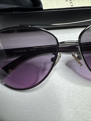 Coach Sunglasses Gun Metal Front Purple Ear Piece And Lenses  display picture 3