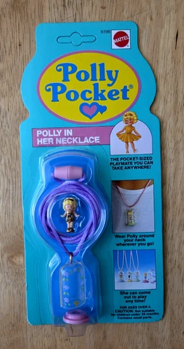 Vintage  Mattel 1991 Polly Pocket, Polly In Her Necklace MOC unpunched