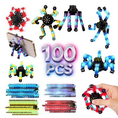 Easter Basket Stuffers for , 100PCS Glow Transformable Fidget Spinners for an...