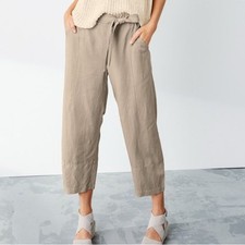 EILEEN FISHER TENCEL   Linen Lantern Ankle Pants - Regular - EUC