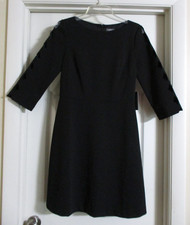 Vince Camuto Women’s Black Fit and Flare Dress ¾ Sleeves w/ Cutouts Size 4-NWT