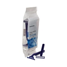 McKesson Personal Razor with Lubricating Strip Twin Blade Blue 120 per Box