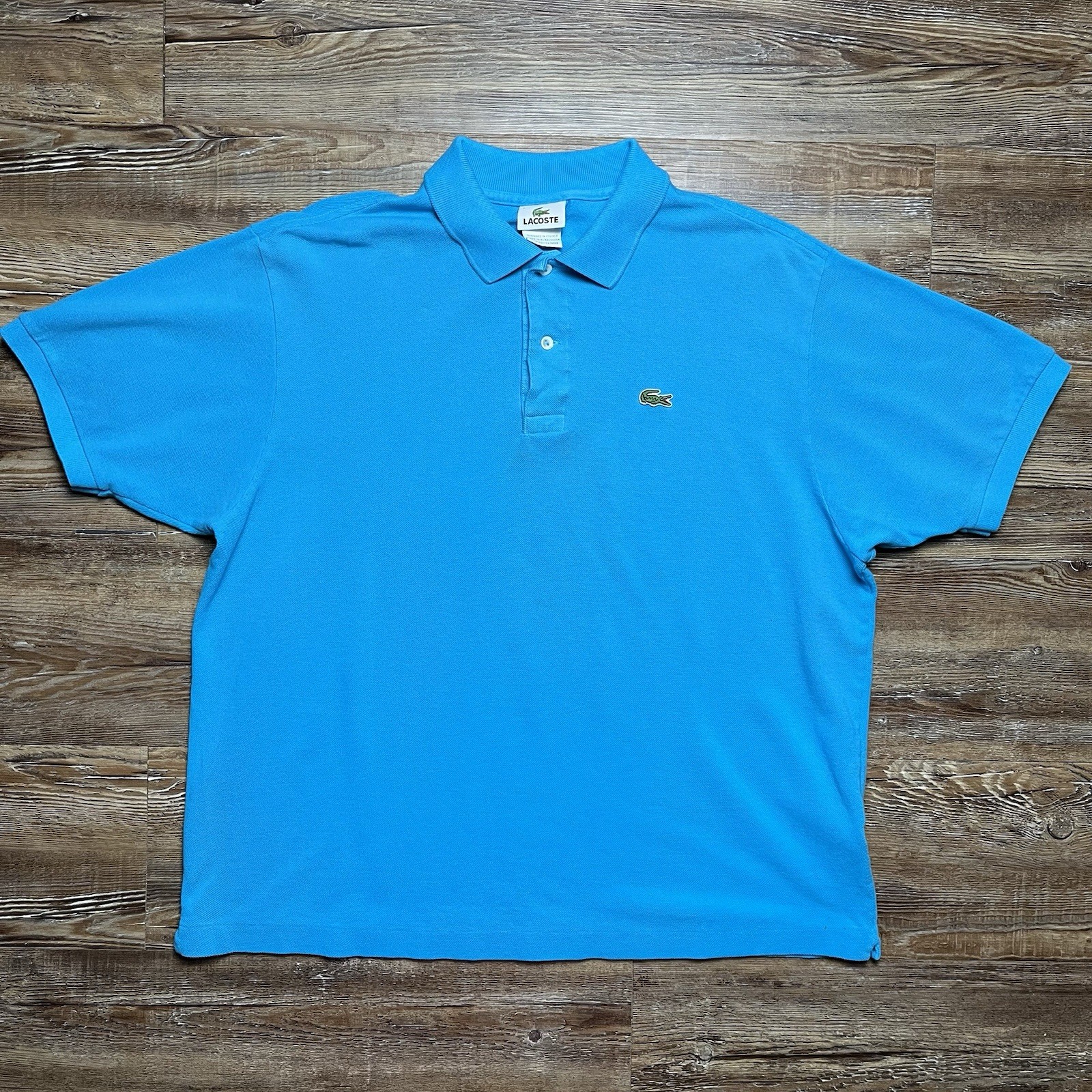 Lacoste Mens Short Sleeve Polo Size 7 XL Light Blue Turquoise