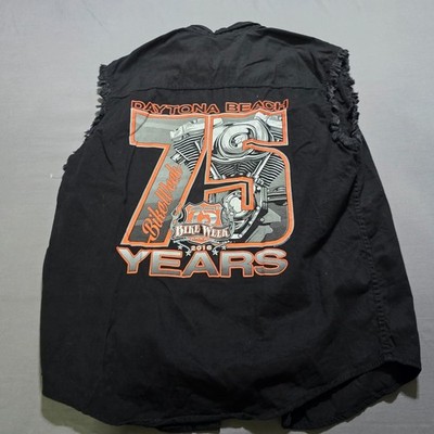 Hot Leathers Shirt Mens 2XL Black  sleeveless Motorcycle Rider Biker daytona