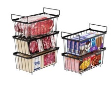 Chest Freezer Storage Baskets Stackable Organiser with Handles 15kg Space Easy