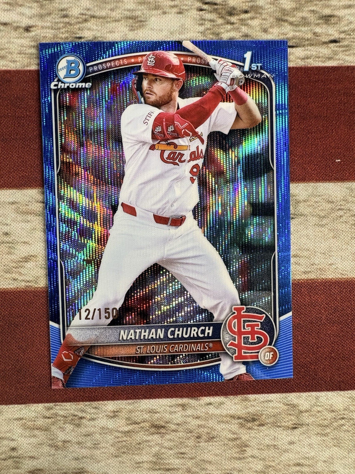 2025 Bowman Chrome - Prospects Nathan Church #BCP-192 Blue Wave Refractor /150  