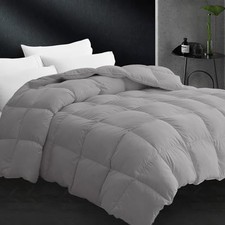 Size Feather Down Comforter - All Season Duvet Insert, Queen Dark Grey