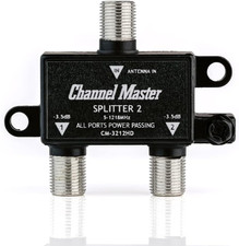 Channel Master Splitter 2 | 2-Way Splitter Distributes Digital HDTV Antenna Sign