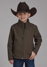 Roper Kids Boys Bonded Fleece Brown Poly/Spandex Softshell Jacket