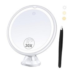 Magnifying Mirror with Light 30X, Lighted Makeup Mirror 30X for White-3aaa