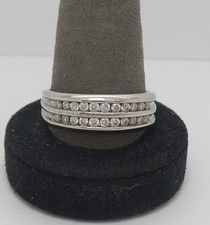 MENS 1/2CT NATURAL DIAMOND WEDDING BAND BRIDAL RING 10K WHITE GOLD