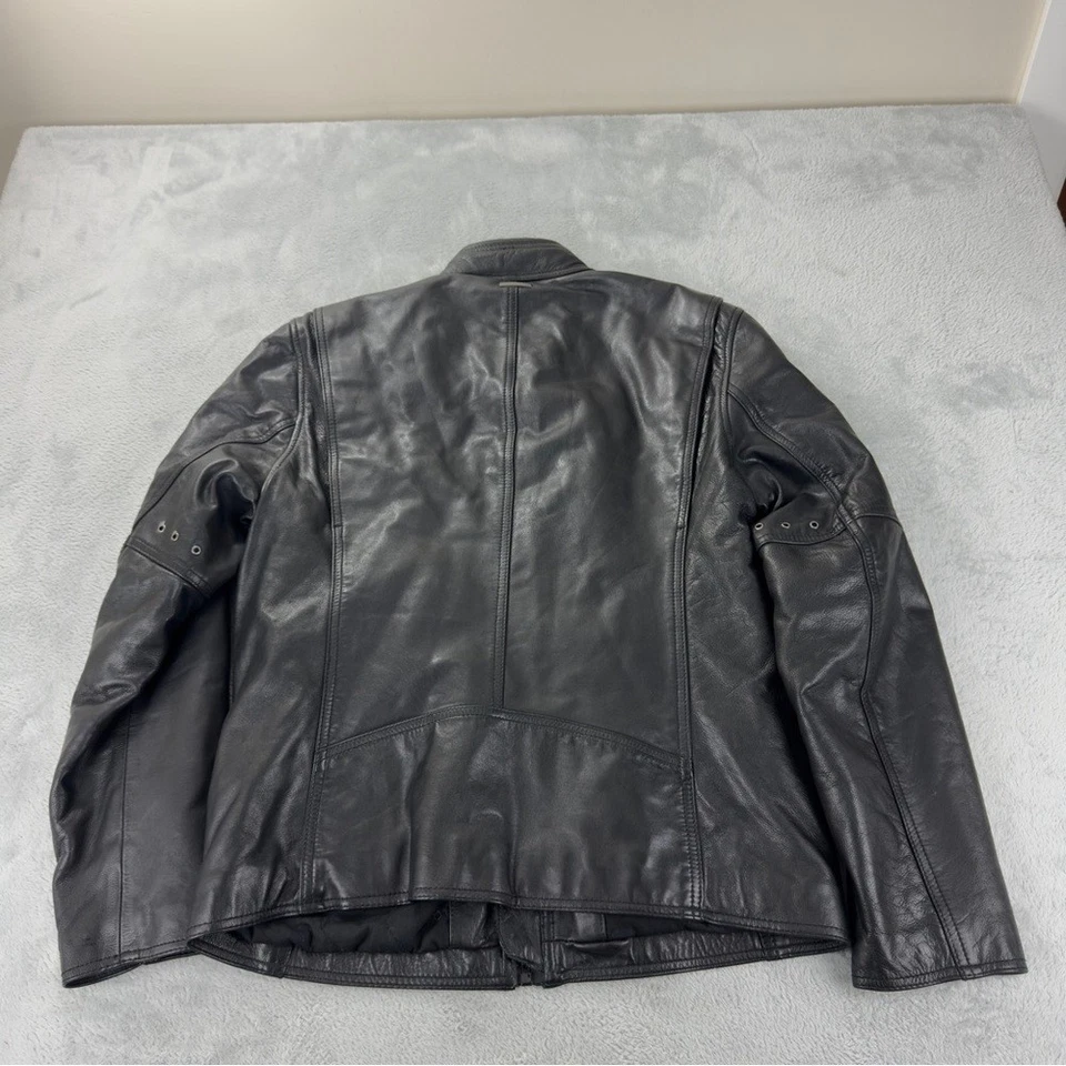 Andrew Marc Men's Size Medium 100% Black Soft Leather Jacket Full Zip AM8A1353 - Image 3 of 4