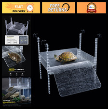 Adjustable Turtle Basking Platform 16-19" Wide, Slip-Resistant Ramp, Acrylic Tan
