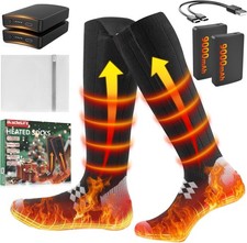 Rechargeable 9000mAh Battery Electric Heated Socks Foot Winter Warm Hunting Sock